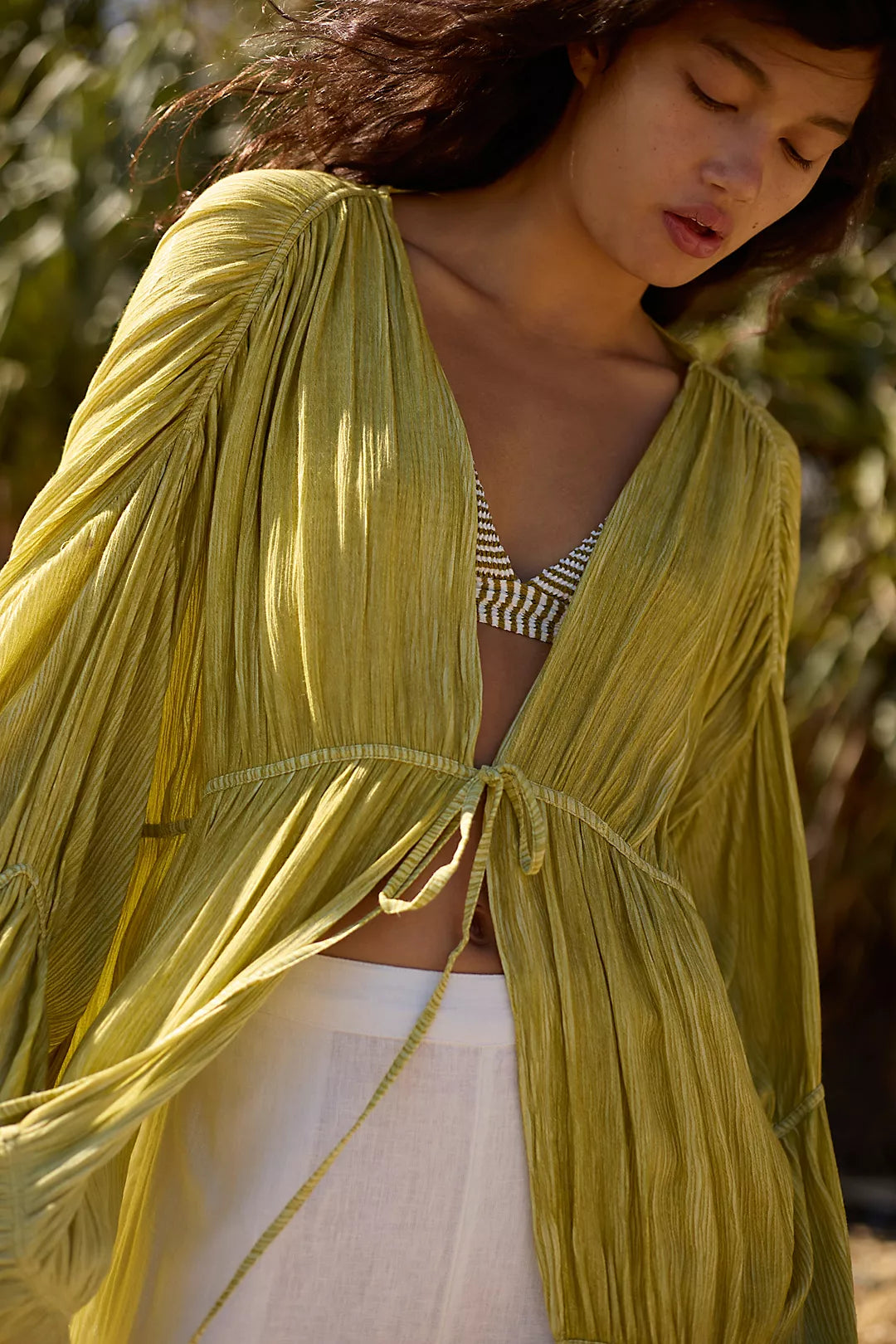 Juliet Sheer Tie-Front Duster Top