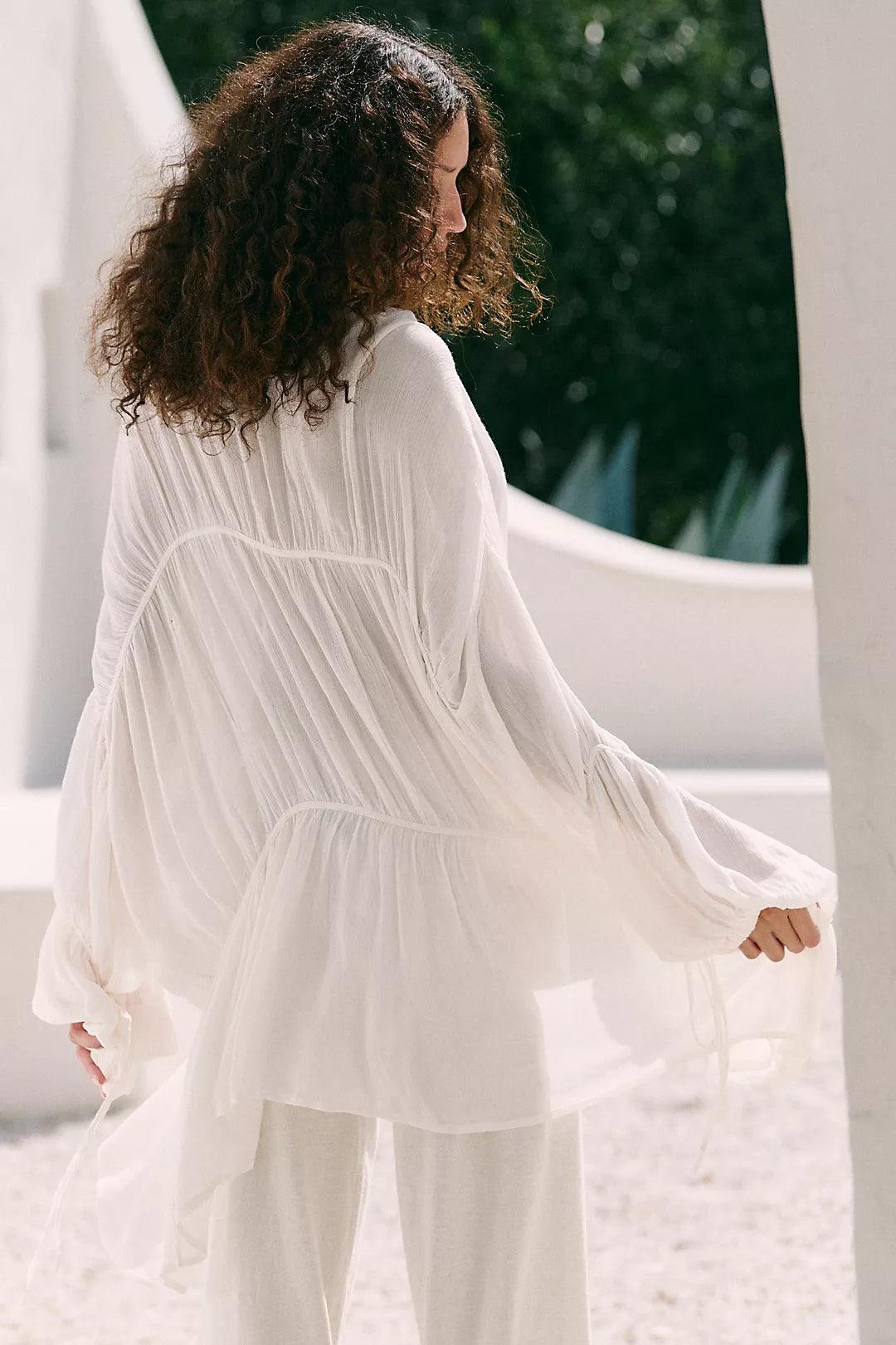 Juliet Sheer Tie-Front Duster Top