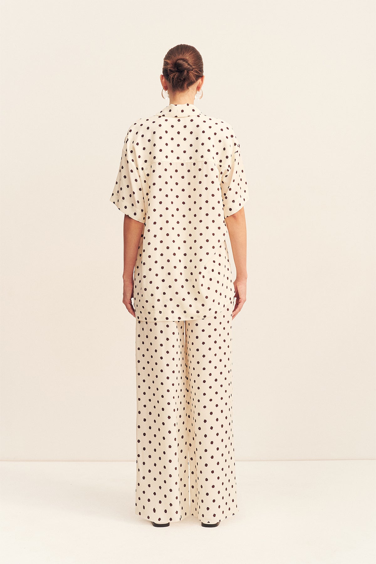 HOUSTON SHEER SHIRT WITH TIE - BLANC POLKA（Tops）