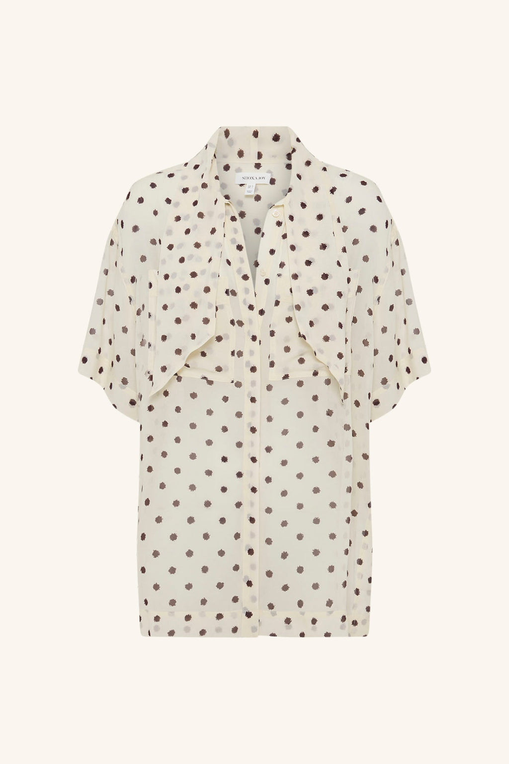 HOUSTON SHEER SHIRT WITH TIE - BLANC POLKA（Tops）