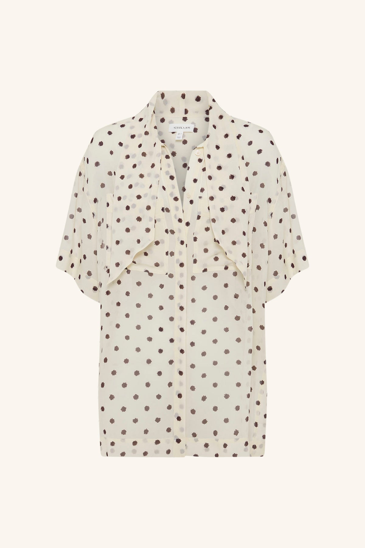 HOUSTON SHEER SHIRT WITH TIE - BLANC POLKA（Tops）